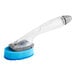 A blue 3M Scotch-Brite Non-Scratch Soap Dispensing Dish Wand with a clear handle.