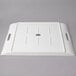 A white rectangular porcelain platter with handles.