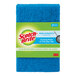 A blue 3M Scotch-Brite non-scratch scouring pad with a green label.