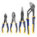 An Irwin Vise-Grip pliers set with blue and yellow handles.