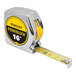 A Stanley PowerLock 16' tape measure with a yellow and black label.