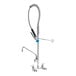 A chrome Fisher pre-rinse faucet with a hose.