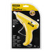 A yellow Stanley GlueShot heavy-duty hot melt glue gun in packaging.