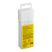 A white plastic container with a yellow label for Stanley 3/8" Heavy-Duty Staples.