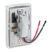 A white Robertshaw 800 Series line voltage cooling thermostat with two wires.