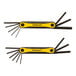 A Stanley 2-piece folding hex key set with black and yellow tools.