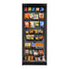 An All State Manufacturing stainless steel micro market stand with a variety of snacks on shelves.