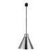 A Hanson stainless steel ceiling mount heat lamp with a track fitting.