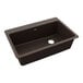 A brown Zurn Elkay Quartz Classic drop-in sink with a hole in the middle.