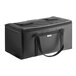 A Sterno black vinyl insulated milk crate bag with handles.