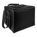 A black cooler bag with a strap.