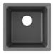 A black square Zurn Elkay Quartz bar sink with a white circle in the center.