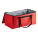 A red and black Sterno insulated premium double milk crate bag.