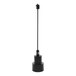 A black Hanson Heat Lamps ceiling mount heat lamp with a black rod.