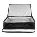 A black vinyl insulated Sterno breakfast delivery bag with a silver lining.