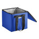 A blue and black Sterno insulated delivery food carrier bag with a black handle.