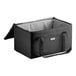 A large black and grey Sterno cooler bag with a zipper.