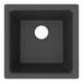 A black square Zurn Elkay Quartz bar sink with a hole in the center.