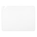 A white rectangular San Jamar cutting board with a hook.