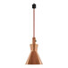 A Hanson copper ceiling mount heat lamp with a long copper pipe.