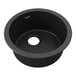 A black round Zurn Elkay Quartz Classic bar sink with a hole in the center.