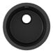 A Zurn Elkay black quartz round sink with a hole in it.