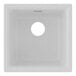 A white square Zurn Elkay Quartz bar sink with a hole in the center.