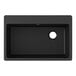 A black rectangular Zurn Elkay Quartz sink with a hole in the middle.