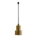A Hanson Heat Lamps ceiling mount heat lamp with brass finish and track fitting.