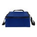 A blue and black Sterno insulated delivery bag with black handles.