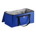 A blue and black Sterno insulated cooler bag with a black handle.