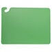A San Jamar green cutting board with a hook.