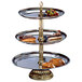 Apex CLA21-1814-G Classic Series Three Tier Food Tray with Gold Column - 27 inch High