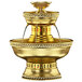 Apex 3012-GT Hostess 3 Gallon Gold Aluminum Beverage Fountain with Gold Rope Trim and Floral Cup