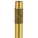 A close-up of a brass cylindrical T&S supply nipple with 3/8" NPT ends.