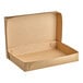 A brown cardboard Baker's Lane full sheet cake box with an open lid.
