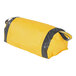 A yellow Vestil dock seal draft blocker with black stripes on the sides.