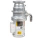 A close-up of a silver Hobart commercial garbage disposer with yellow accents.