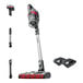 A Hoover cordless stick vacuum with a dual brush roll nozzle and two batteries.