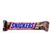 A SNICKERS ice cream bar in blue and white packaging.