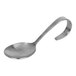 A Front of the House stainless steel spoon with a curved handle.