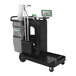 A Unger ZoneCleanRx cleaning cart with a green handle and grey bag.