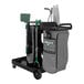 A black and green Unger ZoneCleanRx janitorial cart with a green bag.