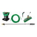 A Unger HydroPower Ultra Deionized Pure Water System Entry Kit with green and black hoses and sprayers.
