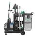 An Unger Deep Cleaning janitorial cart with mops and buckets.