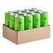 A cardboard box full of Wild Bill's Mojito Soda green cans.