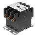 A black Cleveland 3 pole contactor with three terminals and a white label.