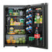 A Danby hotel refrigerator full of food and drinks.