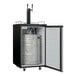 A black and silver Danby beer keg dispenser with a door open.