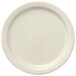 A Libbey Porcelana white porcelain plate with a plain edge.